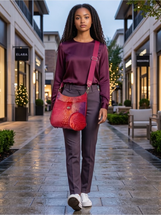 Zou Bisou Handbags - Zou Bisou Faux Croc Embossed Crossbody Bag w/Matching Pouch-NWT!!